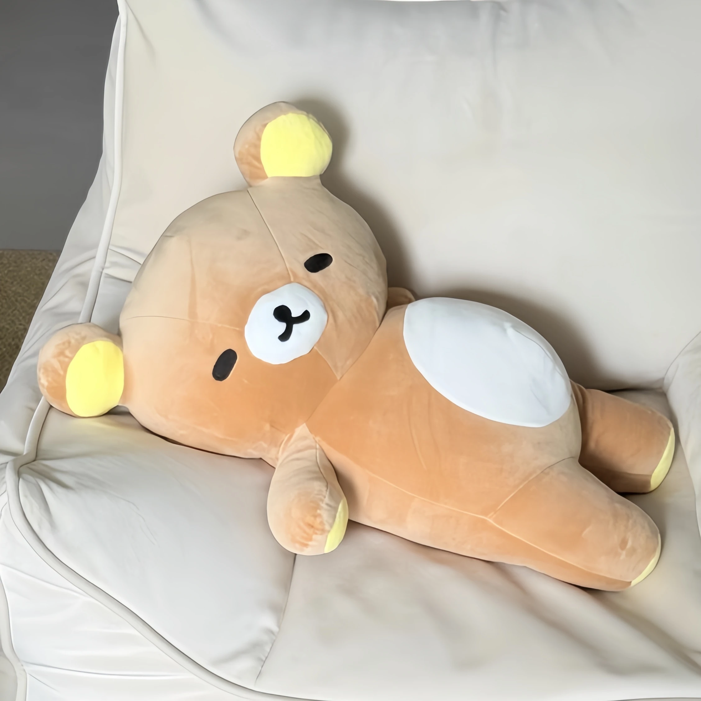 

55cm Cartoon Cuddly Rilakkuma Plushies Very Soft Throw Pillow Brown Bear Plush Toy Adorably Lazy Bear Doll Xmas Gifts Girl