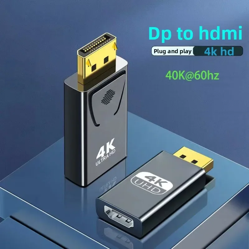 MINI DP To HDMI Adapter DisplayPort To HDMI 4K60Hz/4K30HZ High-Definition Video Converter - Plug and Play for Multiple Devices
