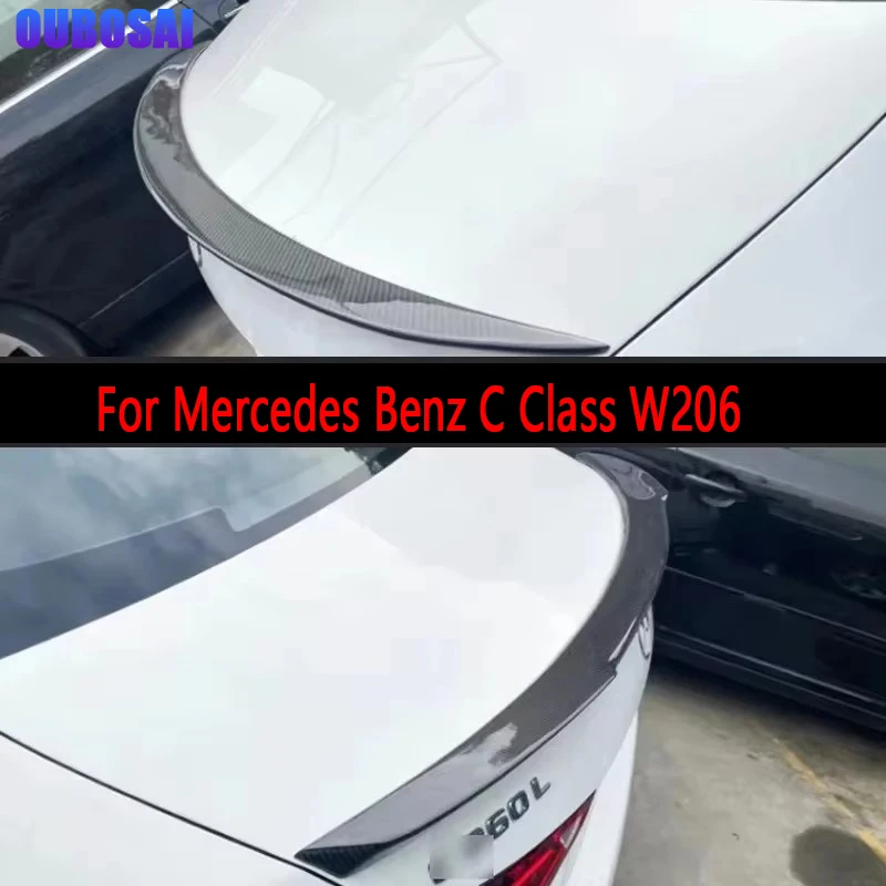

For Mercedes Benz C Class W206 C200 C260 Carbon Fiber Spoiler Shunt Rear Tail fins Duckbill Car Wing Retrofit the rear wing