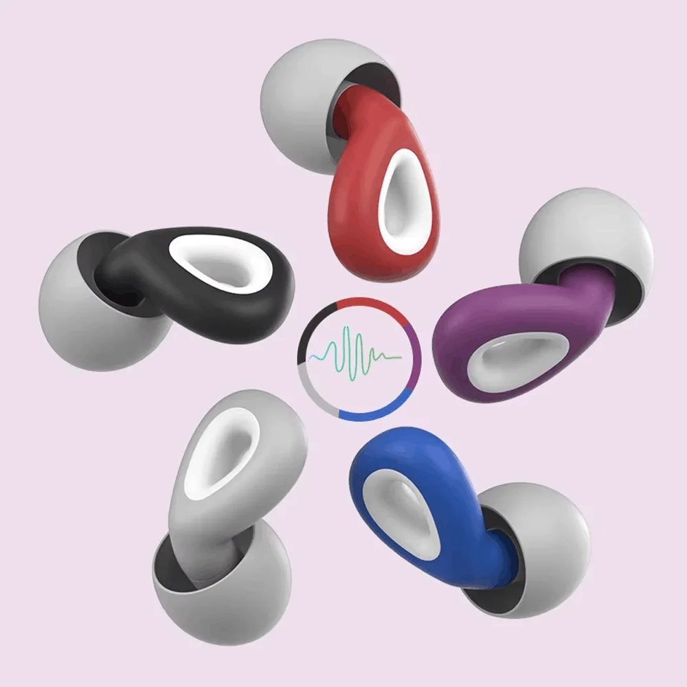 1 Pair Silicone Earplugs with Lanyard Noise Cancelling Soundproof Ear Buds Waterproof for Sleeping Swimming Noise Reduction