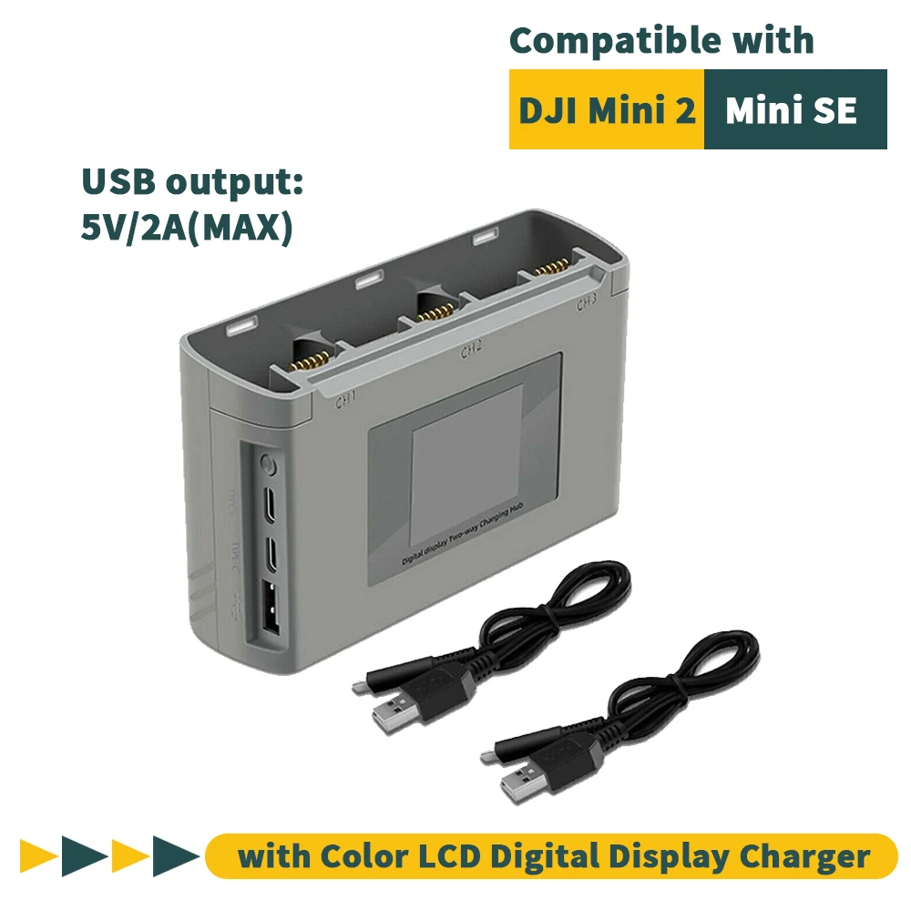 Mini 2 Two-Way Charging Hub Charge Multiple Batteries for DJI Mavic Mini SE/Mini 2 with Color LCD Digital Display Charger New