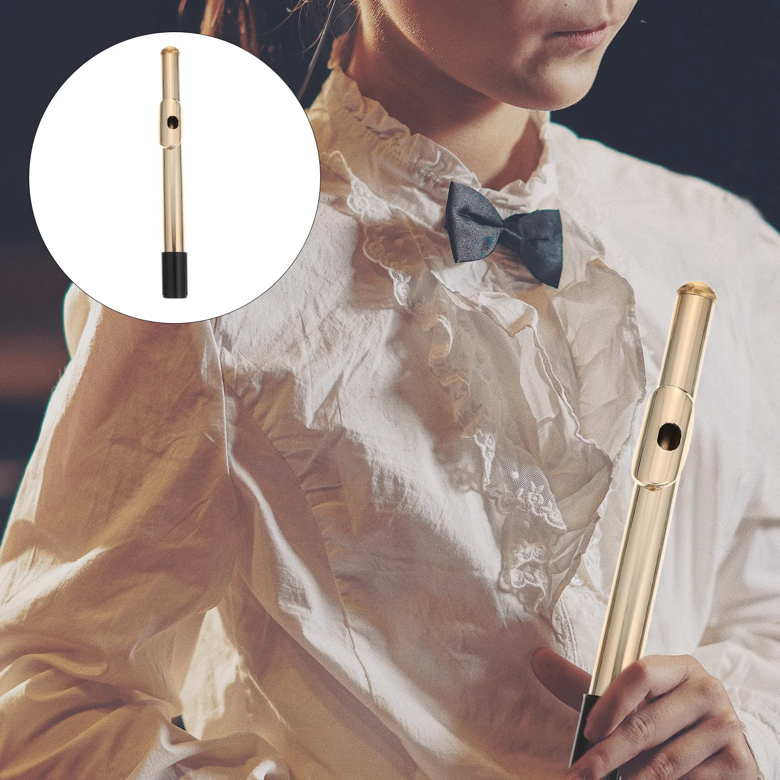 

Component Flute Headpipe Woodwind Instrument Joint Supplies 225X2CM Nickel Plated Copper Accessories