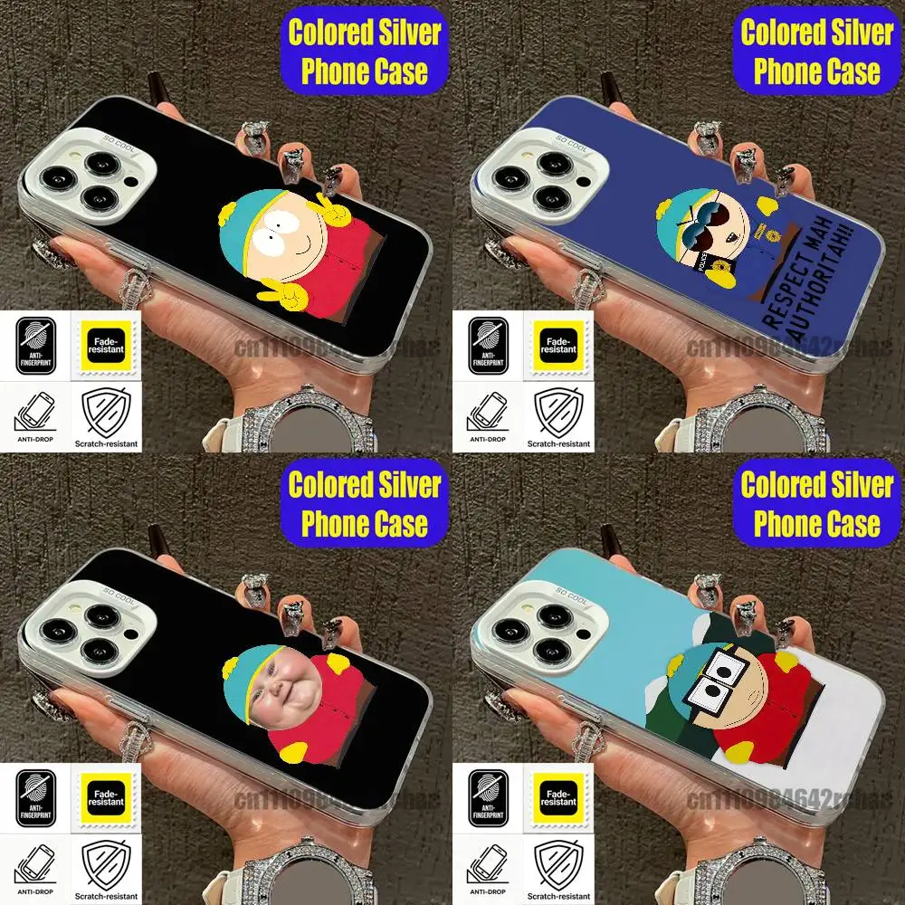 

For S-South P-Park Eric Cartman Phone Case iPhone 15,17,12,14,13,16,11,E,Max,Plus,Air,Pro,Mini Custom Color Silver Cover