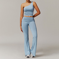 2PCS Yoga Set Women Gym Clothing Sports Long Sleeve Bra Suits Fitness Crop Top Workout Tracksuit Female Athletic Wear Sportswear