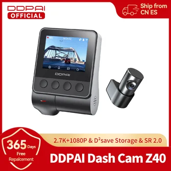 Ddpai z40 dash cam gravador de câmera do carro sony imx335 1944p hd vídeo gps rastreamento 360 rotação wifi dvr 24h protetor estacionamento
