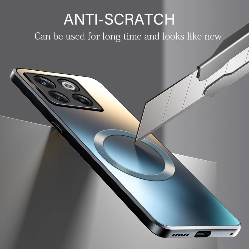 حافظة فاخرة مغناطيسية AG من السيليكون غير اللامع لهاتف Oneplus 11 11R 10R 10T غطاء حماية كامل Fundas