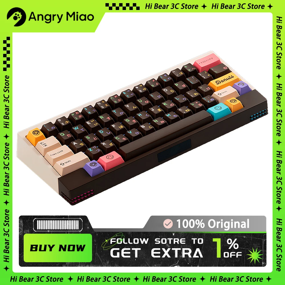 

Angry Miao AM 65 LESS Hotswap RGB Backlit Custom Mechanical Keyboard Bluetooth Wireless Keyboard Pc Gamer Touch Panel Arrow Key