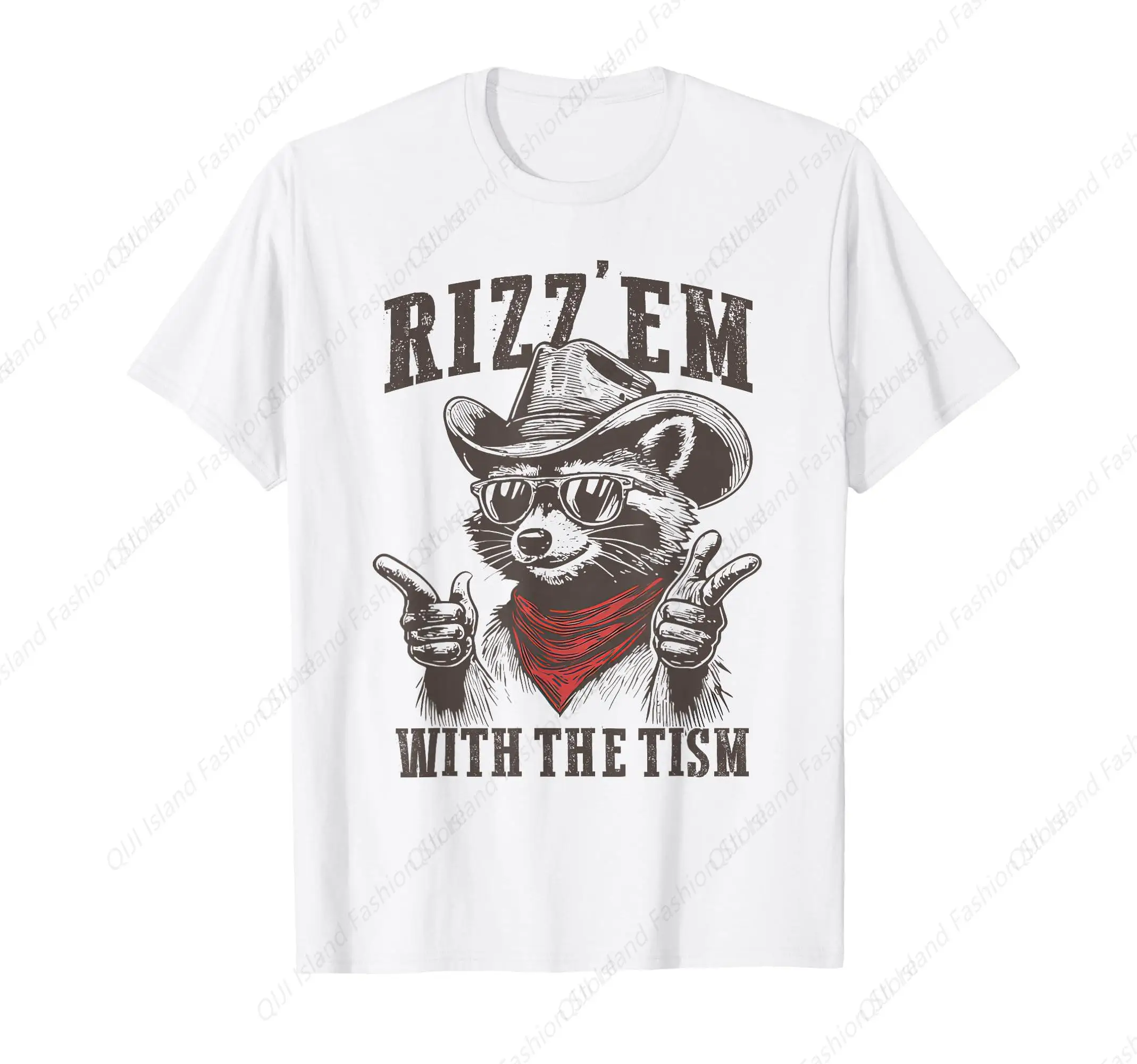 

Autism Funny Rizz Em With The Tism Autistic Raccoon T-Shirt
