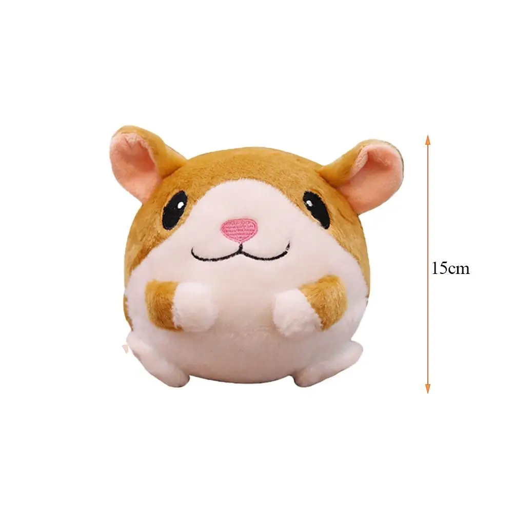 Grappige hamster elektronische pluche bal varken interactieve pluche ballen muziek trillingen piepend speelgoed stuiterende sprong baby