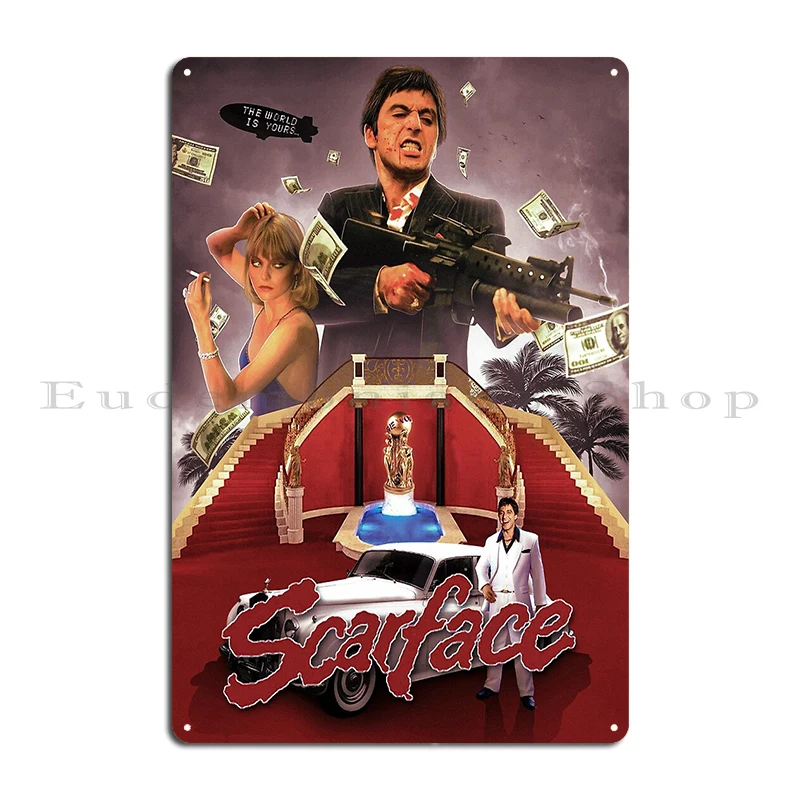 scarface  Metal Sign Garage Retro Customize Plaques Pub Tin Sign Poster