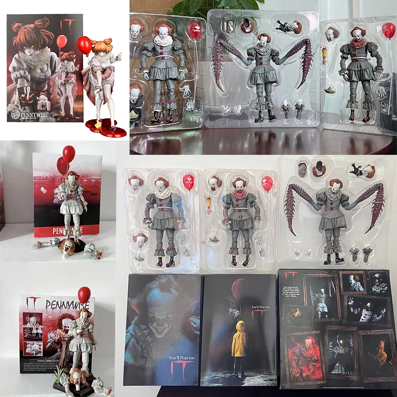 NECA Pennywise Joker figurine jouet poupée horreur Halloween cadeau de noël 18 cm étagère ornement