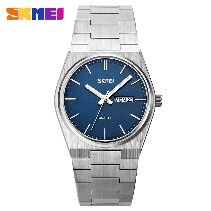 

Skmei 9288 Men's Waterproof Quartz Clock Leisure Business Wristwatch Men's All Steel Time Week Date Table 1651 9328 2033 Watch