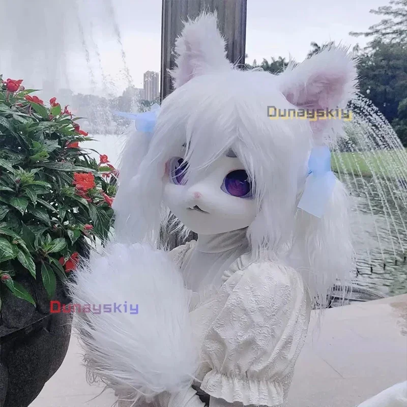 毛皮のような初音ミクコスプレマスク獣頭カスタム着ぐるみヘッドセット