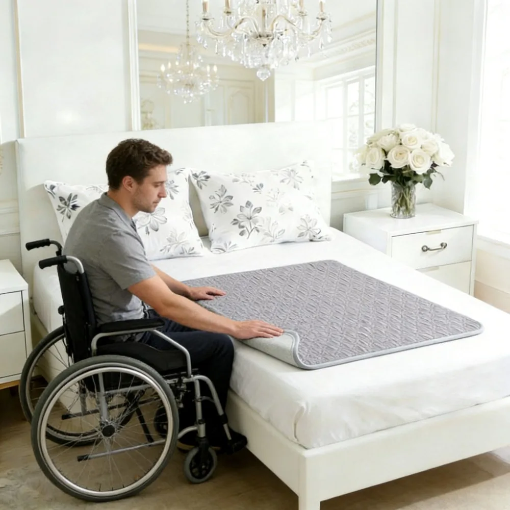 Washable Adult Care Urine Pads Breathable Waterproof Adult Incontinence Pads Rhombus Quilted Stain-resistant Bed Sheet Mat