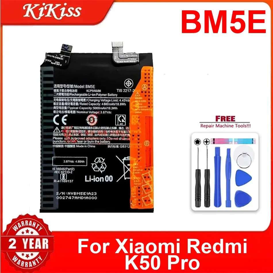 

5000Mah BM5E Battery For Xiaomi Redmi K50 Pro Rechargeable Replacement Mobile Phone