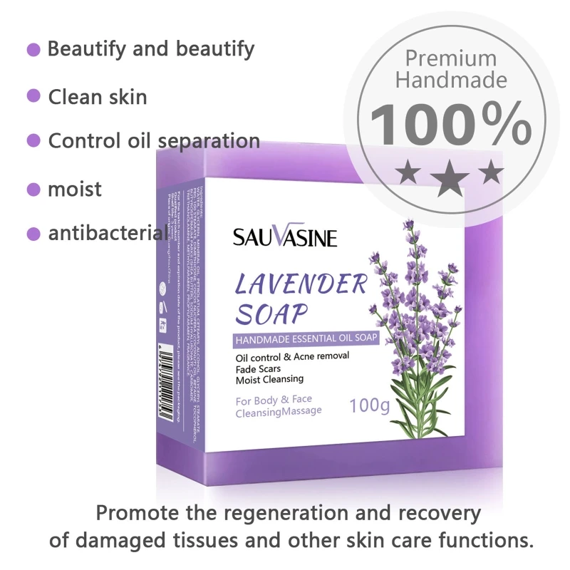 Lavender Soap Lavender Skin Soap for Face Body Deep Cleaning Lavender Bar Soap Drop Shipping