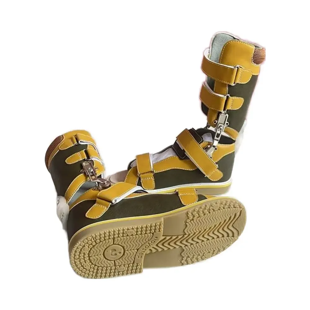 Colorful  High Top Leather Sandals Children with Cerebral Palsy Shoes Hemiplegia Correction Insole Non-slip Flat Feet