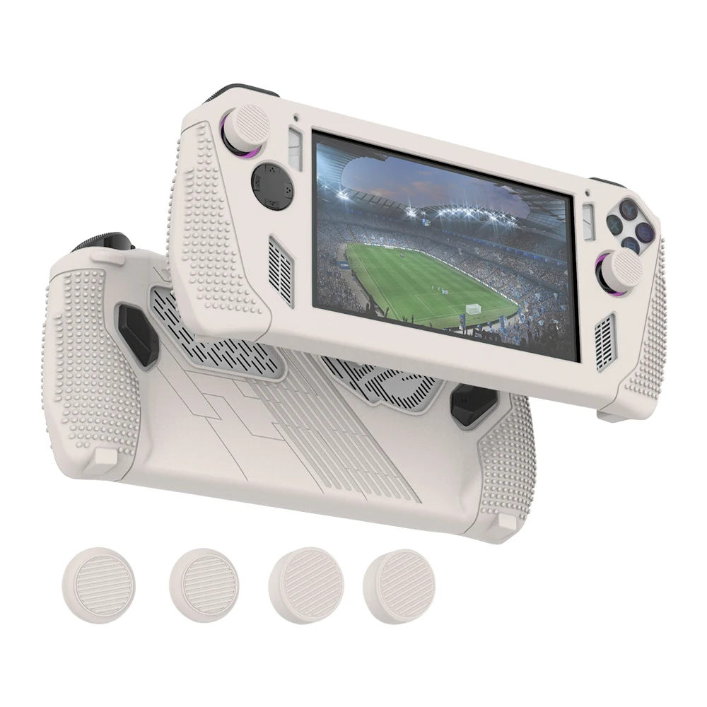 

2 in 1 Case + Thumb Stick Caps Kit For ASUS ROG Ally Handheld Console Silicone Case Cover Protective Sleeve Game Accessories