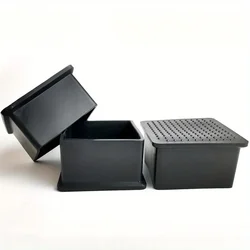 Black Square PVC Furniture Cups - Plastic Protection Caps with Non-Metal Finish for Pipe, Bolt, Chair, and Table Legs