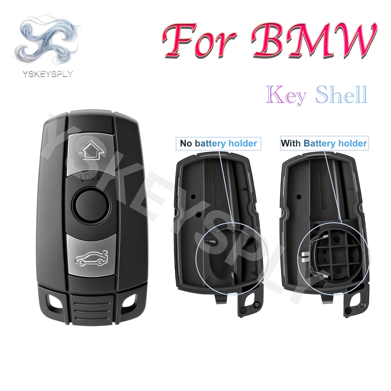 For BMW 1 3 5 6 X Series E90 E91 E92 E60 Remote Key Fob Shell Case Cover with Blank Key Blade Smart Fob Case Replacement Shell