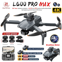 L600 PRO MAX GPS Drone Professional 4K 3-Axis Gimbal HD Dual Camera Obstacle Avoidance Brushless 5G WIFI FPV Dron RC Quadcopter
