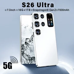 Originale S26 Ultra smartphone Snapdragon8 gen2 16G + 1TB 7000mAh 48 + 72MP dual SIM dual standby 5G telefono Android 13 telefono