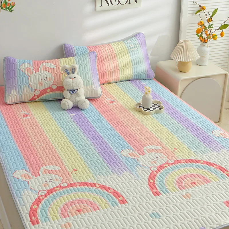 

Cartoon Latex Ice Mat Bed Mattress Pad Air Conditioner Soft Bedding Set Non-slip Pad