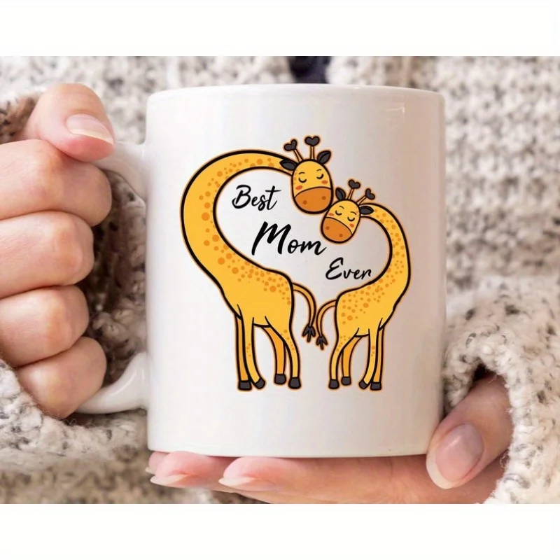 Best Mom Ever Mug, Mothers Day Giraffe Cup for Mom Mama Mommy Mother, Gift for Giraffe Lover Mommies, Giraffe Mug for Animal Lov