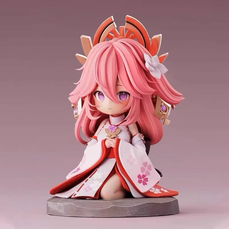 Gk Genshin Impact Q-versie Handgemaakte walnoot Animatie Spot Game Omringende mooie tafelbladdecoratie Tide Play Model Doll Gift