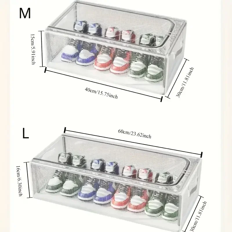 PVC Free Installation Household Folding Shoe Storage Box Thickened Steel Frame Shoe Storage Box with Handle Bedroom Shoe Rack