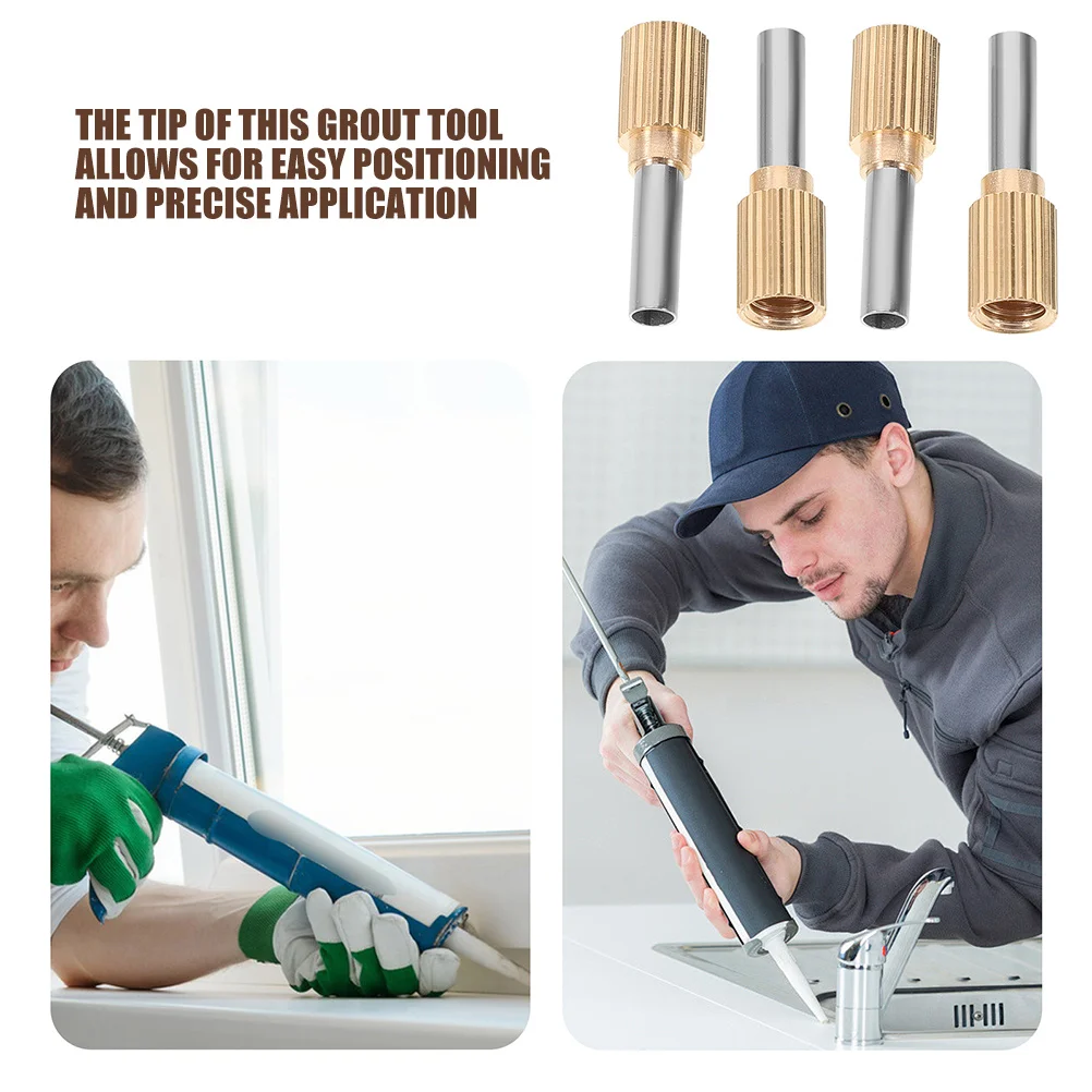 

10Pcs Caulking Device Nozzle Stainless Steel Sealant Caulk Tips Replaceable Nozzle Portable Corner Size Home Grout Application