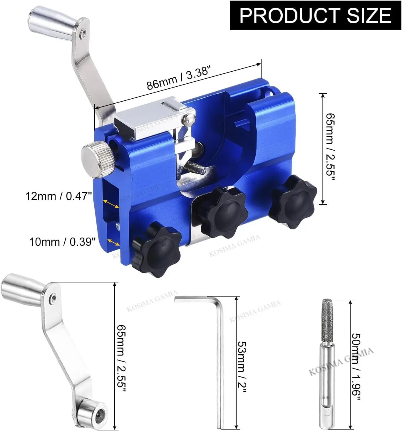 Portable Manual Chain Saw Blade Sharpener Tool Burr Grinding Stone Cleaning Brush Chainsaw Jig Kit for Woodworking Machinery