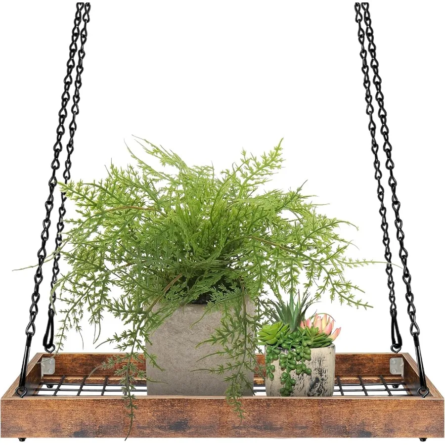 

Plant Hanger Indoor Outdoor 16 Large Hanging Planters for Indoor Plants Hanging Plant Holder Wood Metal Hanging Plant Shelf Lar