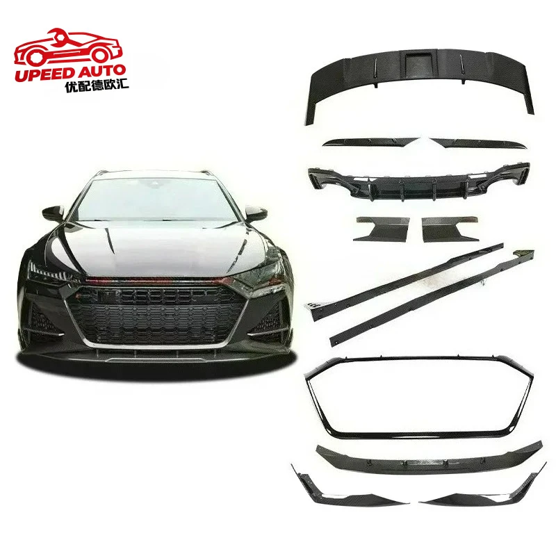 Suitable for Best Price Audi RS6 RS7 Easy-Install CSSStyle Dry Carbon Fiber Body Kit Front Lip Side Skirts Rear Bumper