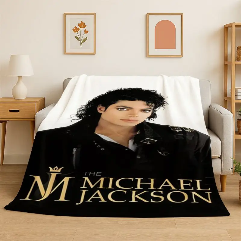 King of Pop Star MJ Michael Jackson Flannel Blanket Soft Warm Throw Blanket for Bedroom Living Room Bed Travel Camping Picnic