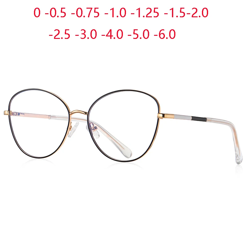 

Blue Light Blocking Oval Nearsighted Glasses For Women Fashion Computer Shortsighted Prescription Eyeglasses 0 -0.5 -0.75 To -4