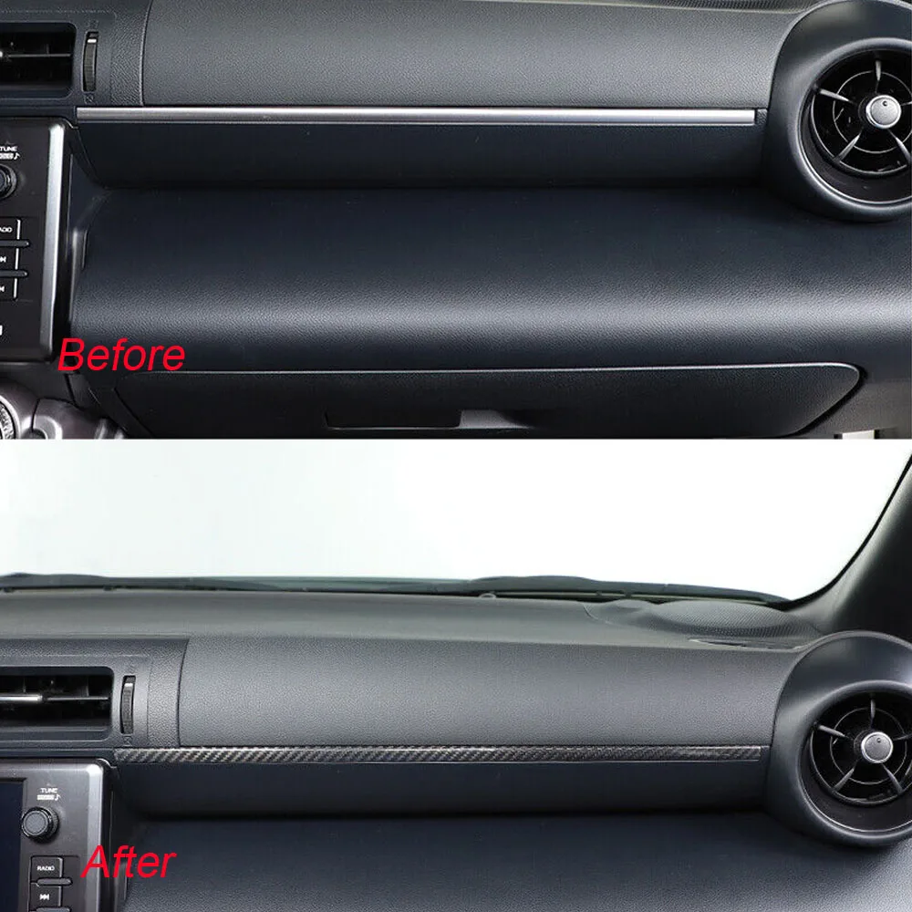 Real Carbon Fiber Interior Accessory Side Dashboard Trim Strip Cover For Toyota GR86 For Subaru BRZ 2021+