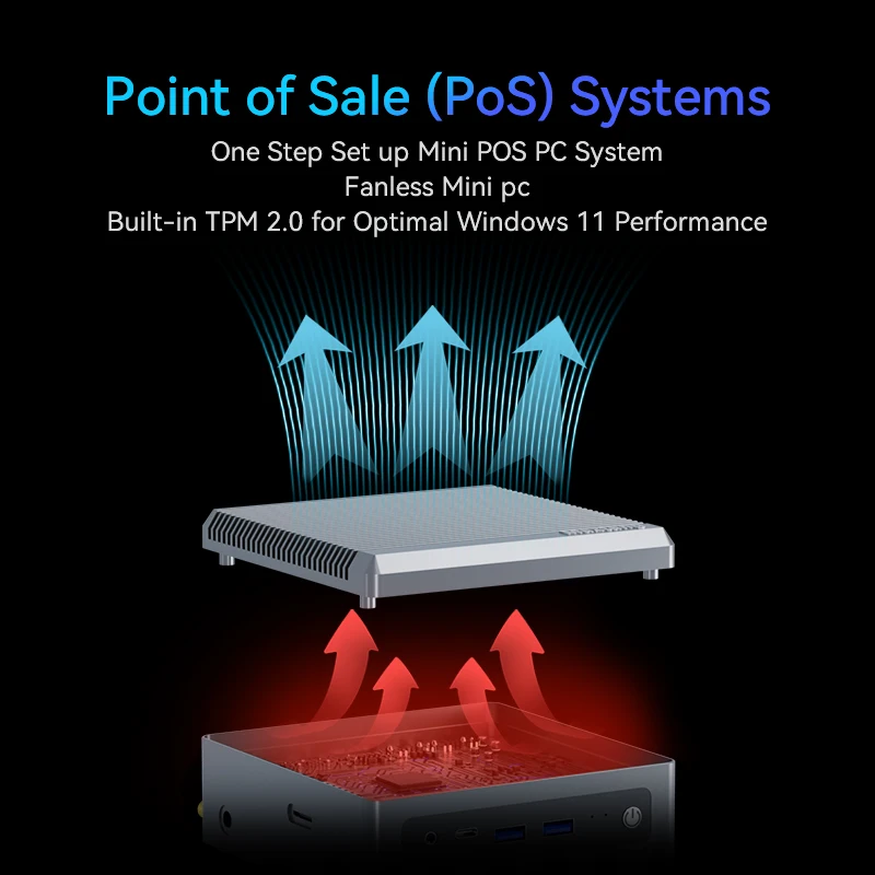 Maxtang Intel Elkhart Lake J6412 Processor Based Fanless  Desktop Mini PC with 4LAN, NX6412-4L Multimedia Gaming Computer