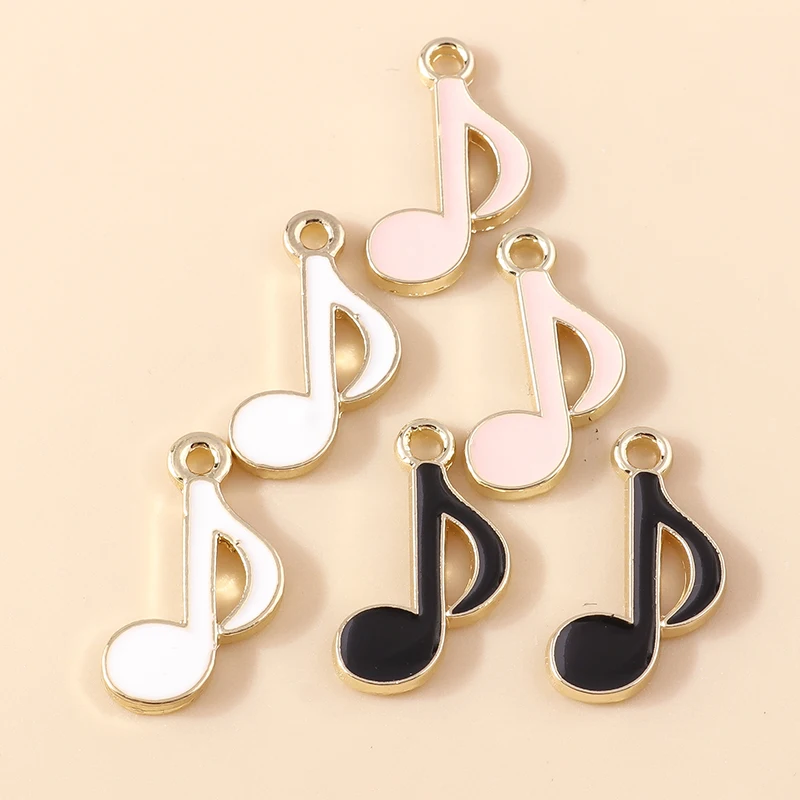 10pcs Cute Music Notes Charms Necklaces Earrings Making Accessories diy Musical Charms Jewerly Findings
