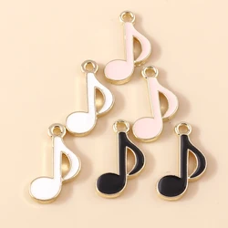 10pcs Cute Music Notes Charms Necklaces Earrings Making Accessories diy Musical Charms Jewerly Findings
