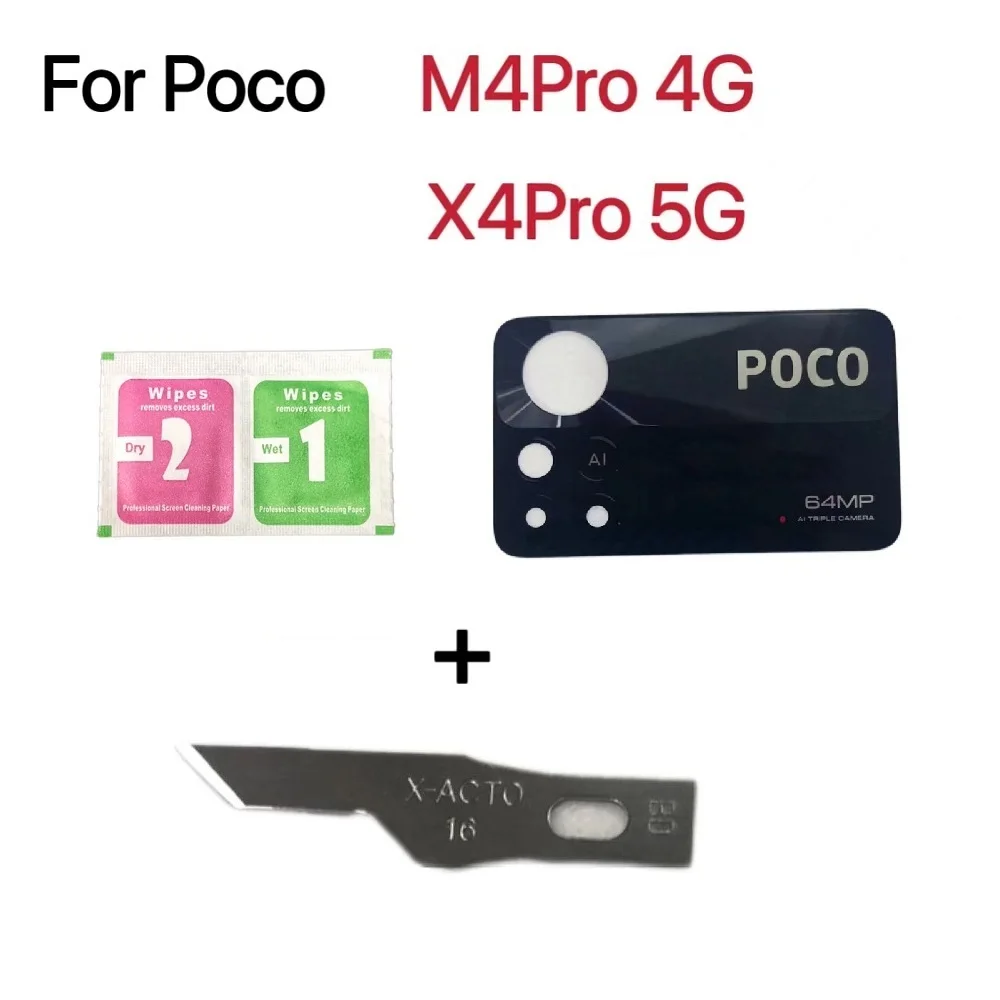 For Xiaomi Poco M4 Pro 4G / X4 Pro 5G Back Camera Glass Lens Smartphone Replacement Parts