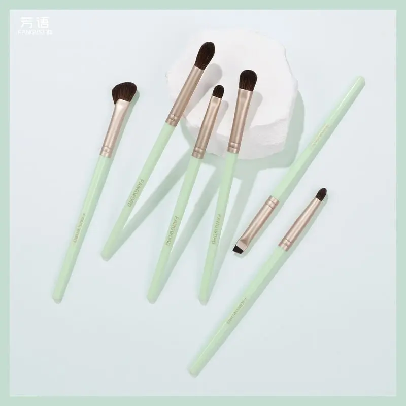 Fangyu Qingzhi 6-piece Small Horsehair Eye Brush, Eyeshadow, Nose Shadow, Eyeliner, And Animal Hair Brush For Details