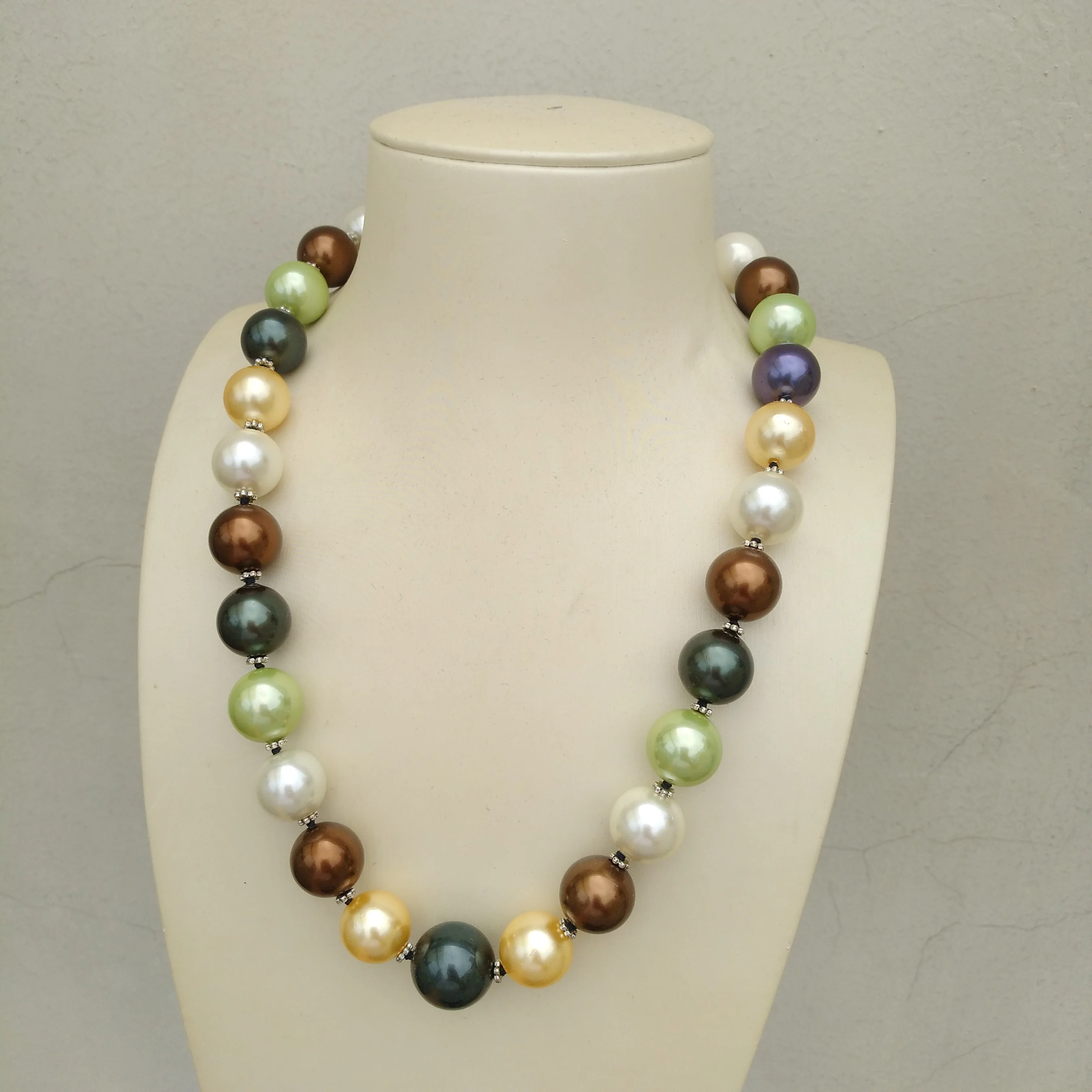 SHELL Exotic Exceptional AAAA 14mm 16mm Natural South Sea Multi-color Real Pearl Necklace 18in