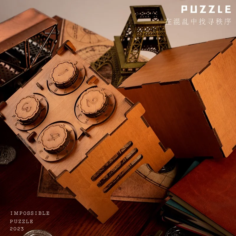 Wooden Dragon House puzzler mechanism box ugears brand new decryption box Level 10 difficulty brain burning puzzle toy