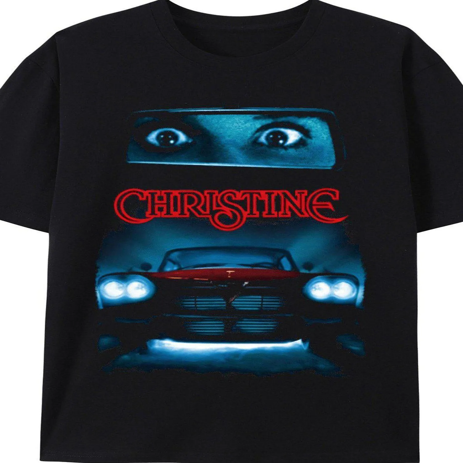 Men Trend Aesthetic Loose Standard Fit PrintedCHRISTINE Movie Poster T Shirt BlackComfortable Skin Friendly Casual Daily Outfit T Shirts Gift for him, Retro graphic tee
