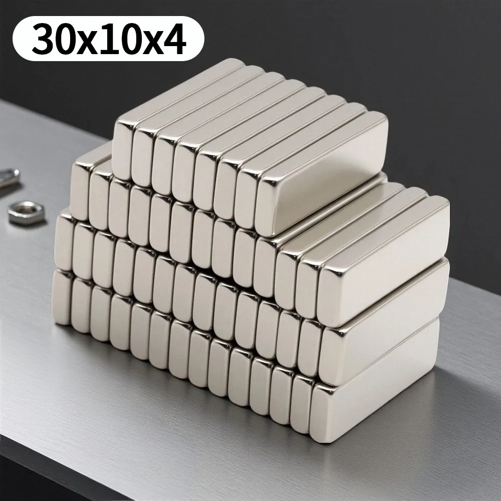 30x10x4mm Square Neodymium Magnet Block N35 NdFeB Magnets Strong Rectangle Magnets for DIY Craft Tool Holding Home Workshop