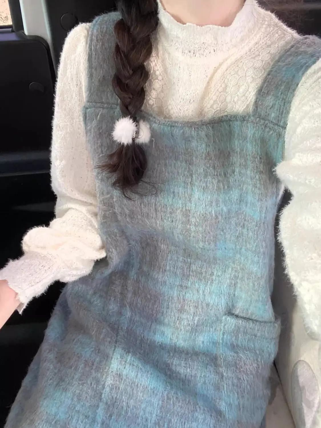 

Knitted Sleeveless Dresses For Ladies Womens Summer Cropped Chain Plaid Trims Skin-Friendly Foldover Moda Sweet Knitwears Simple