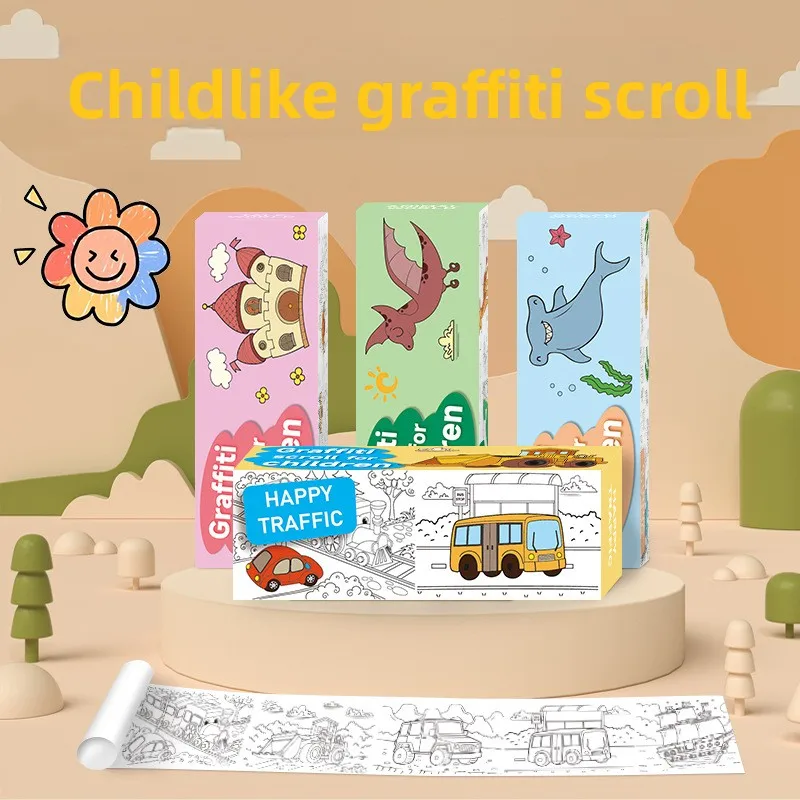 

Animal Painting Graffiti Scroll Colored Paper Scroll Non Dirty Wall Can Be Pasted on The Wall Painting Canvas