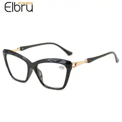 Elbru+1.0 1.5 2.0 2.5 to+4 Cateye Reading Glasses Women Fashion Prescription Presbyopia Eyeglasses Hyperopia Eyewear For Unisex