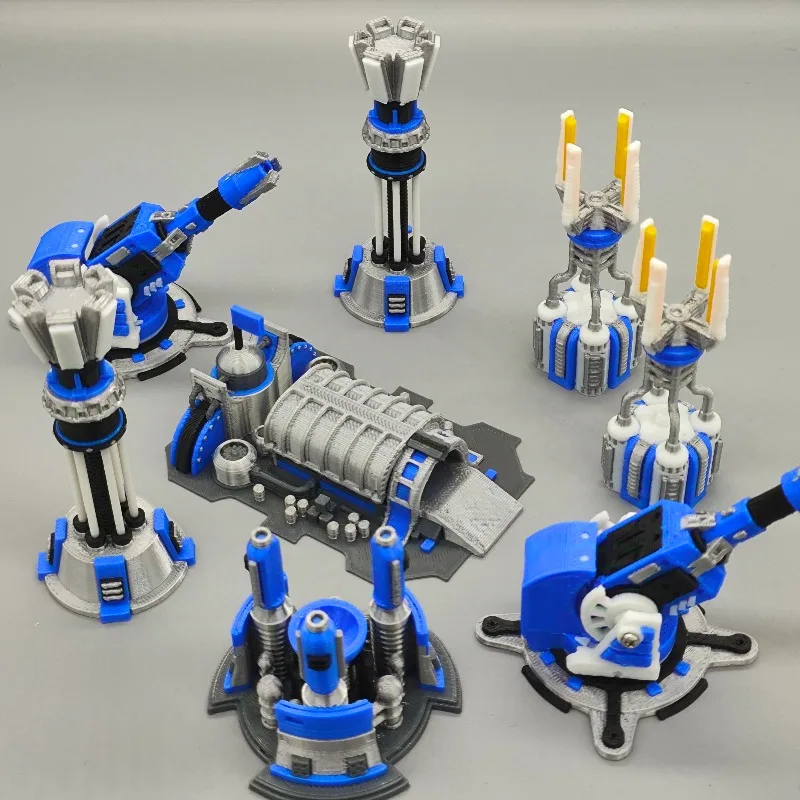 

3D Printed Military Model Kit: Defense Tower & Vehicle Factory, Perfect Christmas Gift for Kids, Strategy Game Collectible